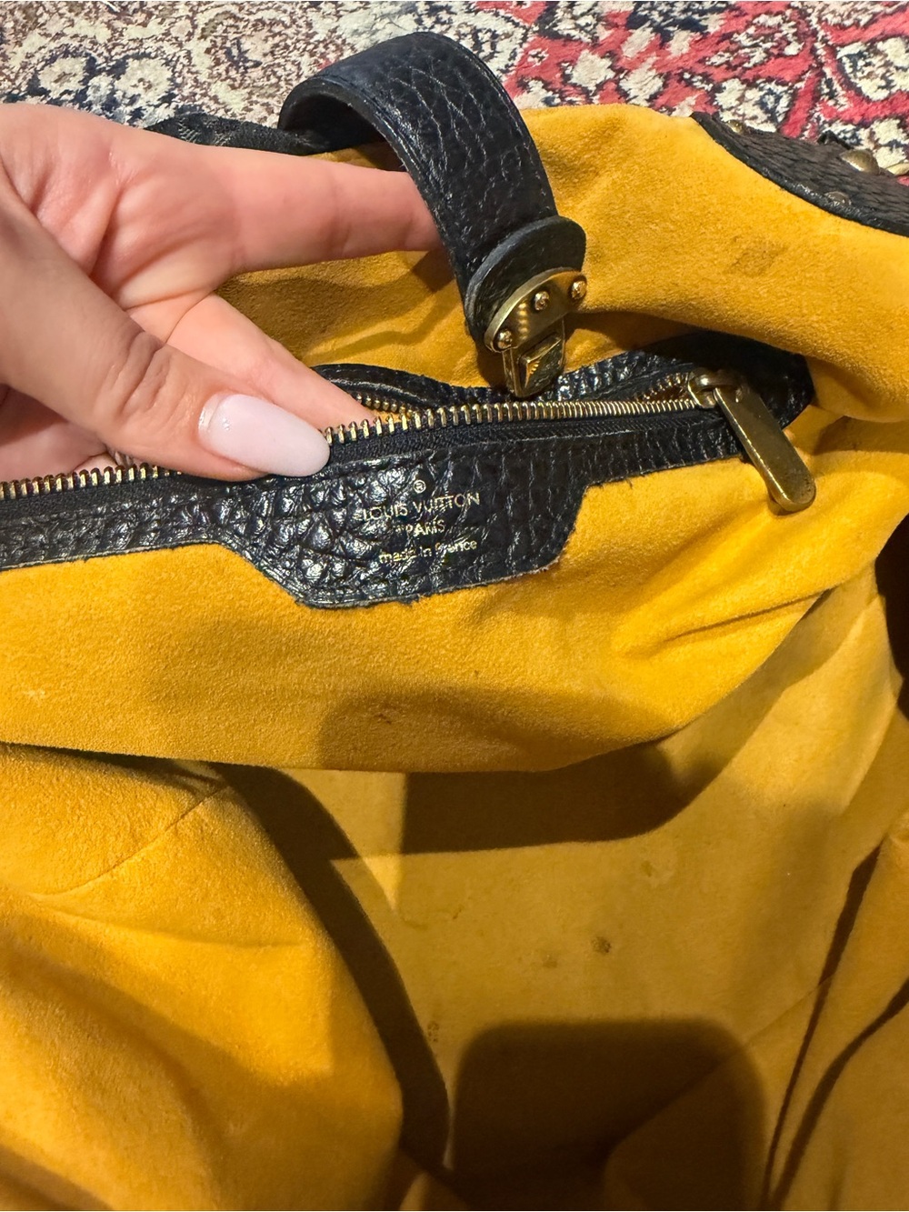 Louis Vuitton Gray Monogram Canvas Hobo with Yellow Interior - Picture 5 of 8